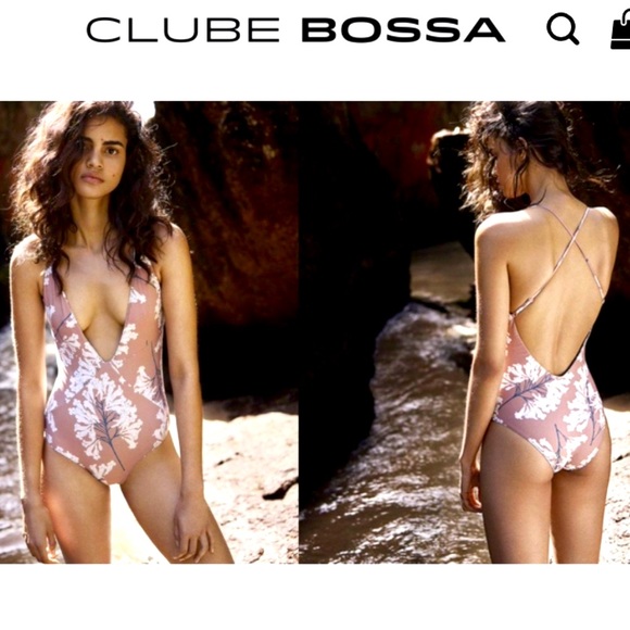 Clube Bossa Other - New Clube Bossa Bois De Amber plunge one piece swimsuit Mauve White Floral pink